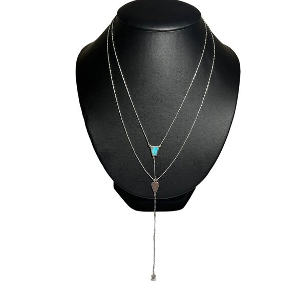 Silpada Sterling Silver 925 Turquoise Reversible Y Necklace - Picture 2 of 7